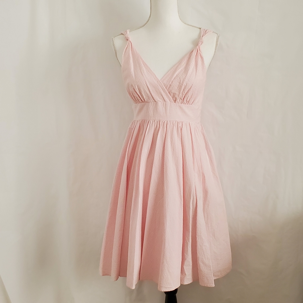 Vineyard Vines Pink Seersucker Reina Sundress sz 4 - Picture 14 of 15